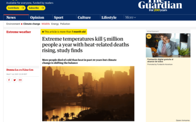 The Guardian: Extreme temperatures kill 5 million people a year with heat-related deaths rising, study finds